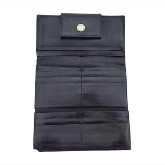 BVLGARI triple fold wallet Logo mania x canvas x leather Authentic USED - Picture 7 of 10